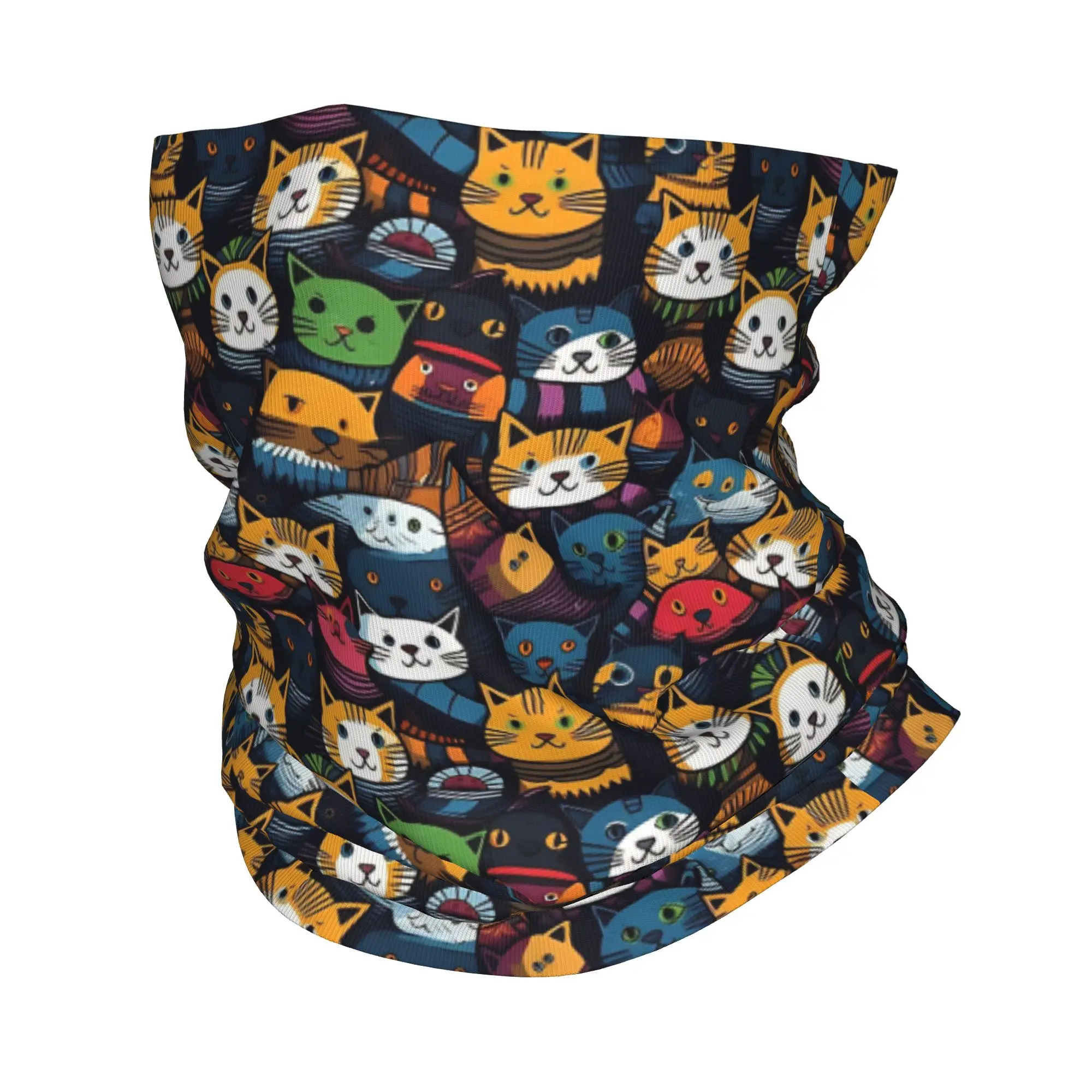 Kitty Joke The Cat's Zen Garden  Bandana Neck Gaiter Cats Pattern Wrap Scarf Warm Headwear Riding for Men Women Adult Breathable