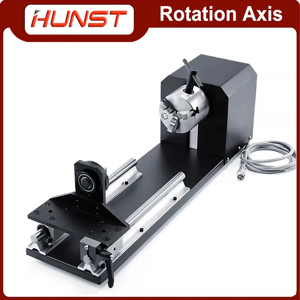 

HUNST Rotary Engraving Attachment Rotary Shaft with Chuck Stepper Motor for Laser Engraving and Cutting Machines