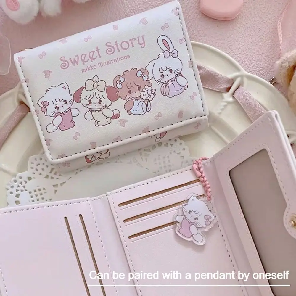 Fashion PU Leather Short Wallet Cartoon Mikko Money Bag Coin Purse Women Girl