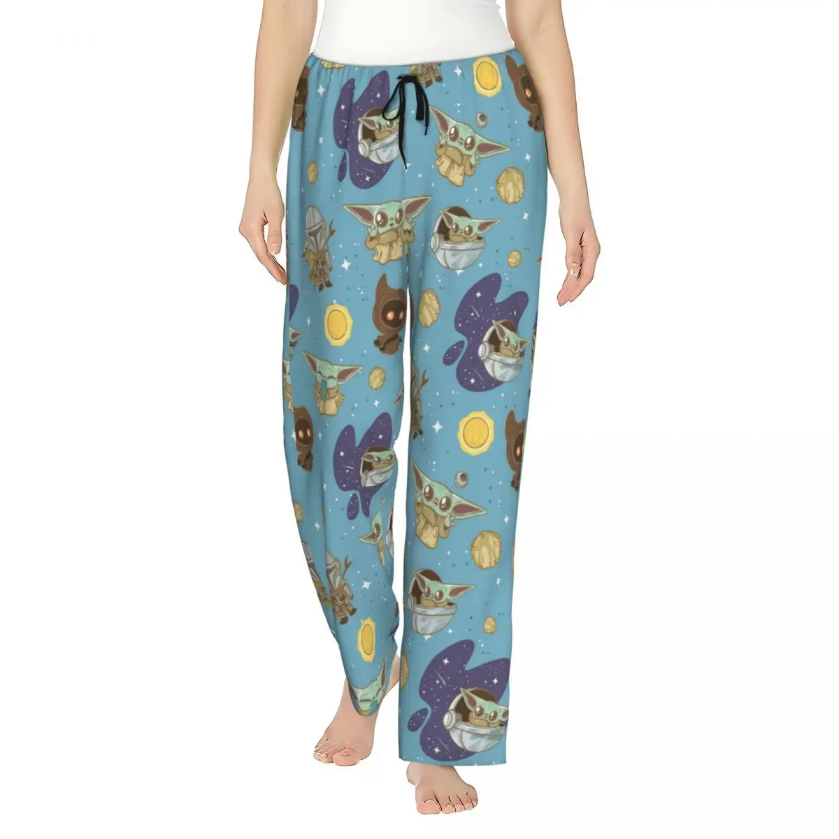 Pantalones de descanso para mujer Baby Yoda, pantalones de pijama holgados de Star Wars, pantalones para dormir