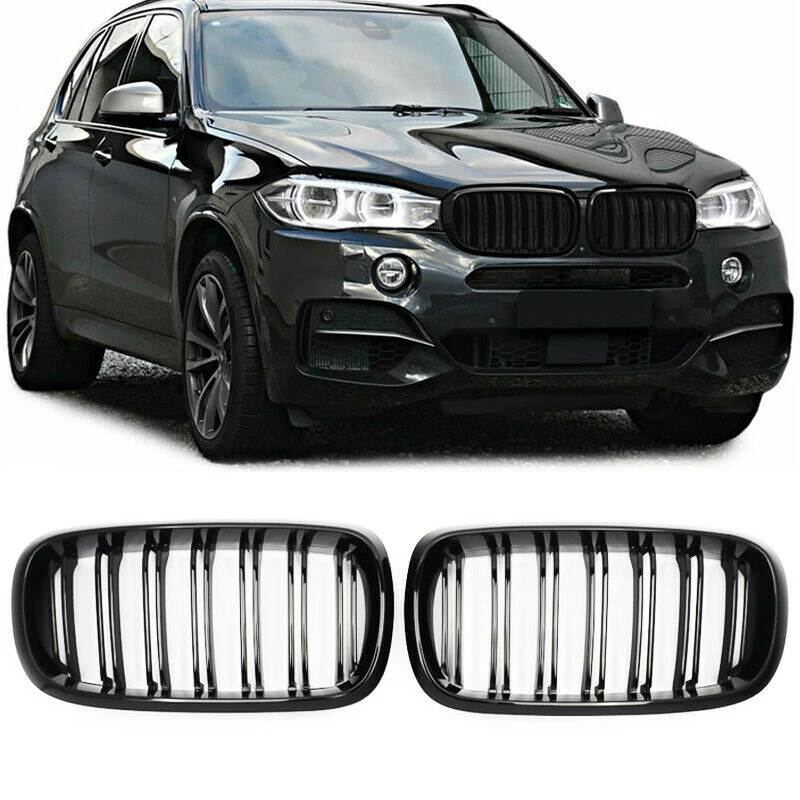 

Новая гоночная решетка радиатора, совместимая с BMW F15 F16 X5 X6 F85 F86 2014-2018, глянцевая черная, с двойными ламелями, для переднего бампера