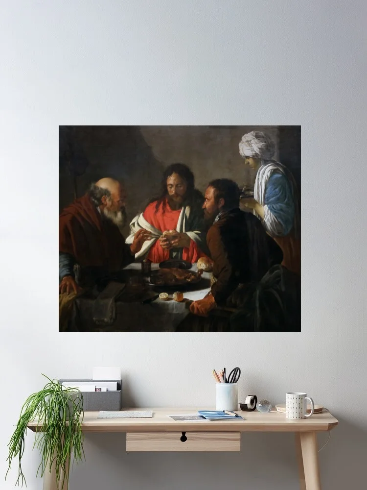 

Hendrick terbrugghen, cena ad emmaus Painting, Art Print Canvas Poster, Living Room Decor, Home Wall Picture