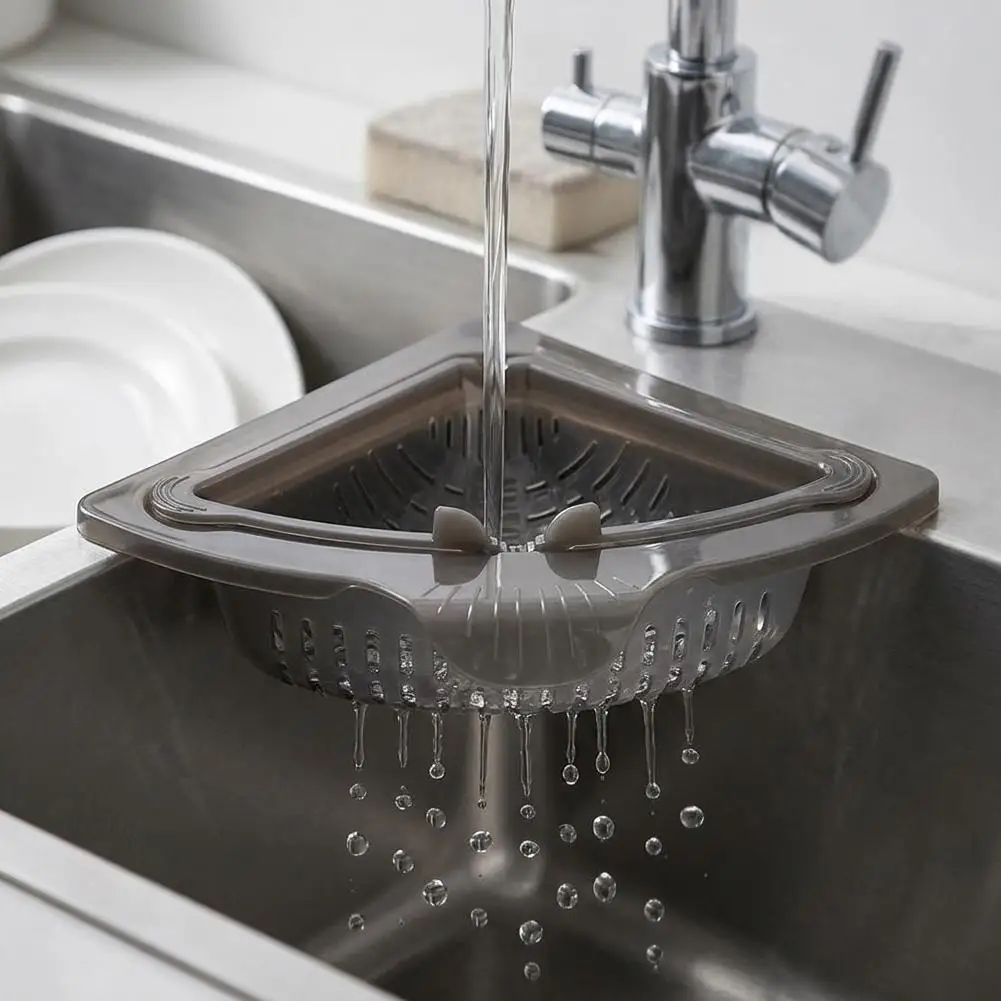Kitchen Sink Filter Rack Triangle Magnetic Drain Basket Hanging Trash Catcher Food Waste Strainer Food Fruits Catcher Basket