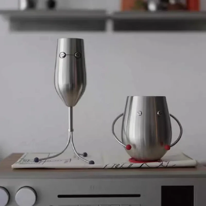 Stainless steel tableware design sense, wine glass champagne red wine glass gift