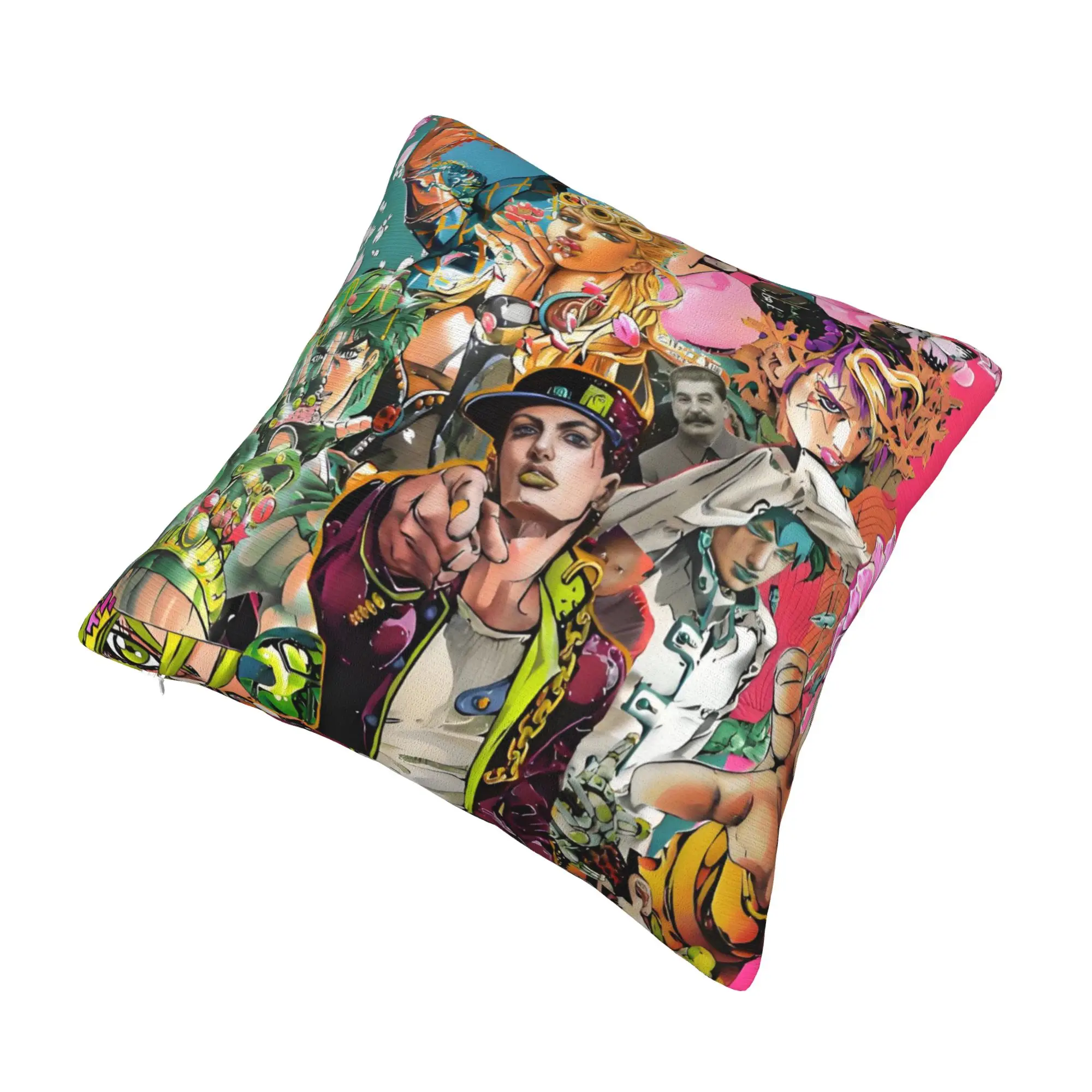 Anime JoJos Bizarre  Cushion Cover 40x40cm Velvet  Adventure Throw Pillow Case for Sofa Car Square Pillowcase Home Decorative
