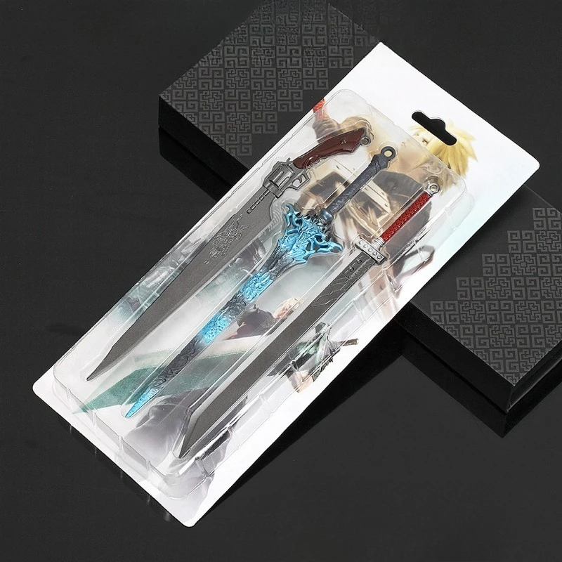 ดาบจำลองงานฝีมือโลหะจากเกมแฟนตาซีญี่ปุ่น ขนาด 15/20 ซม. ของสะสมตกแต่งโต๊ะทำงาน ของขวัญสุดสร้างสรรค์สำหรับเพื่อน ของเล่น