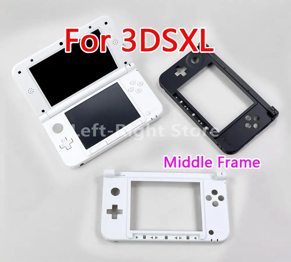 Carcasa blanca y negra, reemplazo de buena calidad para marco medio 3DS XL LL 3DSXL 3dsll, 1 unidad