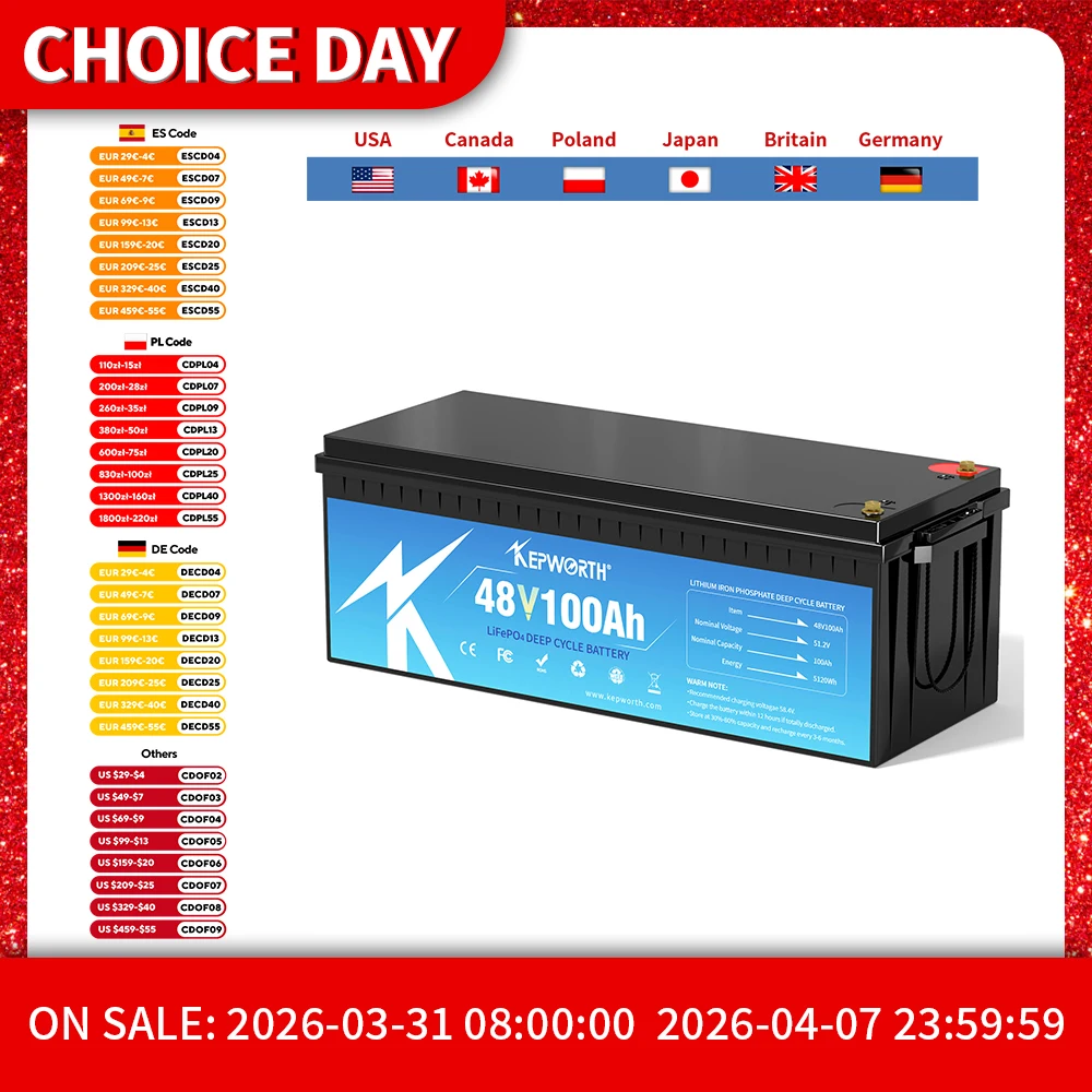 

Аккумулятор LiFePO4 со встроенным BMS для тележки для гольфа, скутера, трехколесного велосипеда, лодки, кемперов на колесах, ветряной солнечной энергии, 48 В, 100 Ач