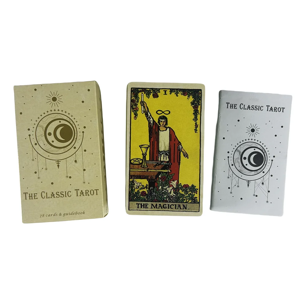 Baralho de cartas de tarô clássico, 1/3/5 peças, para iniciantes, jogo de tabuleiro de mesa para adivinhação do destino, atacado