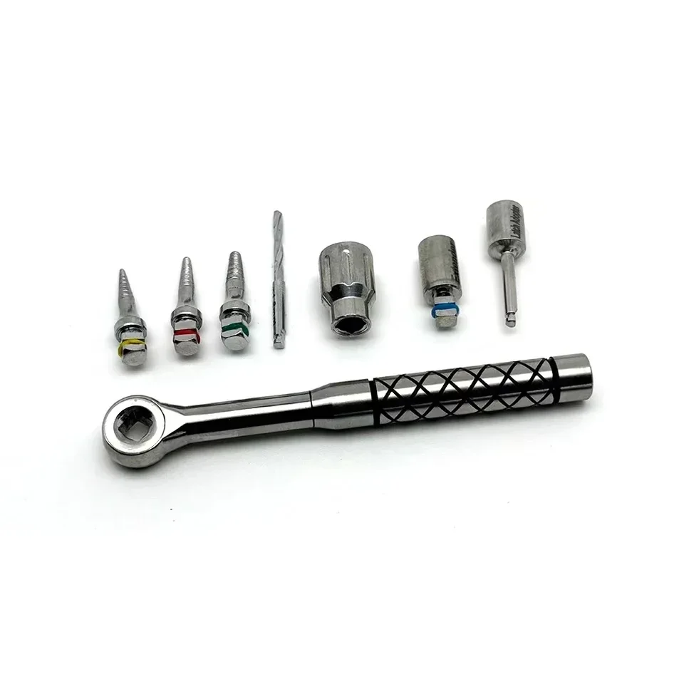 Dental Implant Removal Kit, Bone Expander & Ratchet Wrench Set for Broken Fixture Extraction, SOS Emergency.