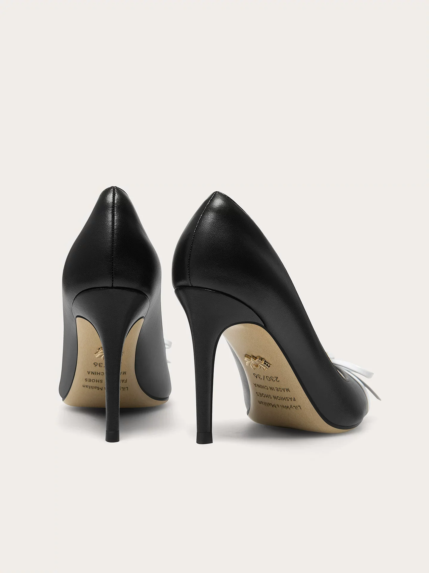 Autumn new patent leather pointed shallow bow single shoes banquet large size small size widened high heels women's shoes
