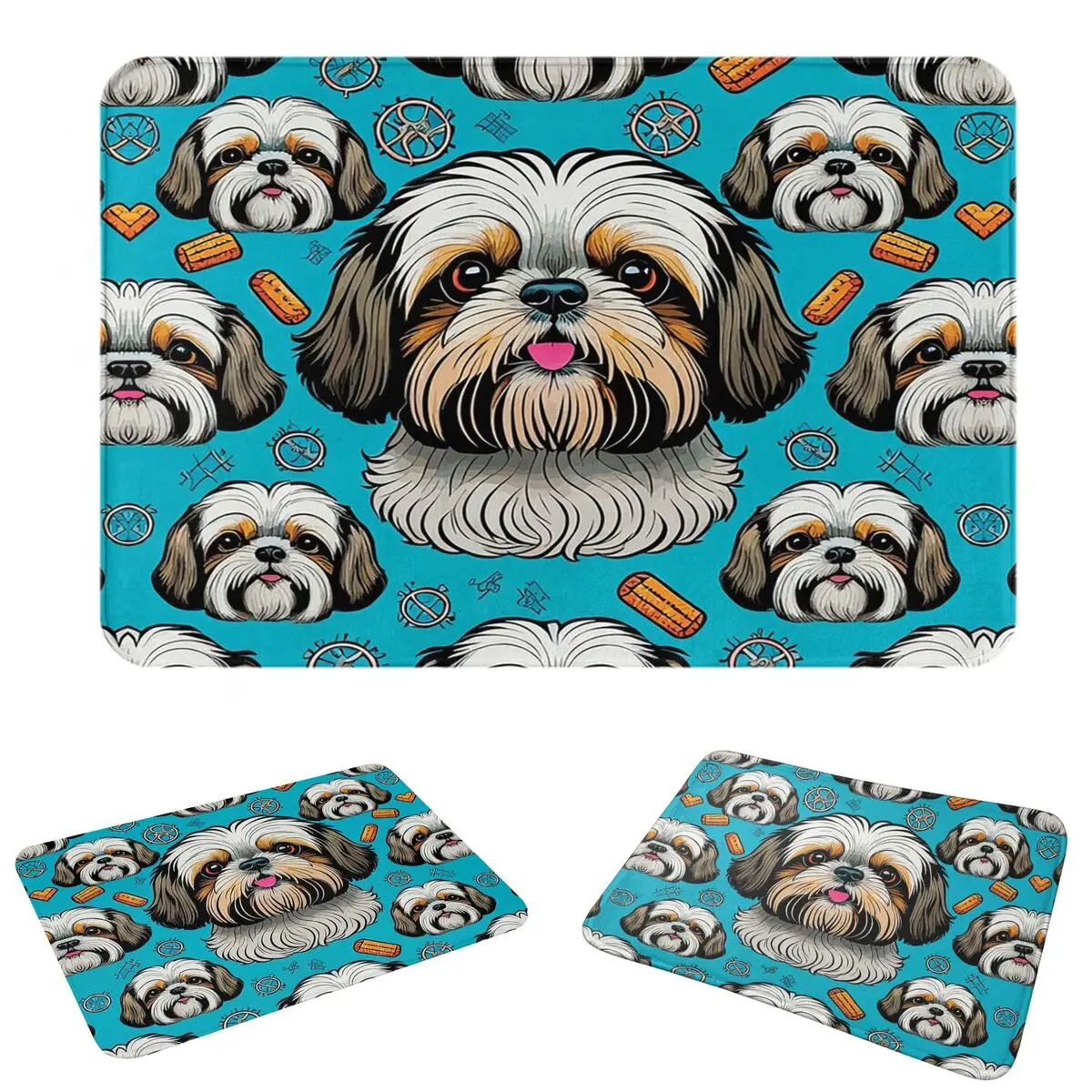Dog Lover Shih Tzu Crest Anti-slip Doormat Floor Mat Water oil proof Carpet Rug for Kitchen Entrance Home Balcony Footpad Mats
