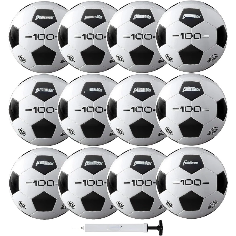 

Soccer Balls - Youth + Adult Soccer Balls - Size 3, 4 + 5 Soccer Balls Single Bulk Packs - Black White