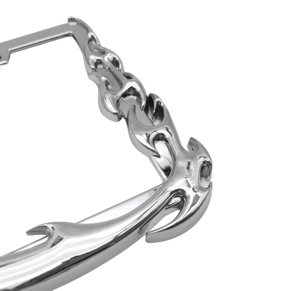 2 Stück ABS Amerikanischer Standard Nummernschildhalter in Flammenform aus Kunststoff Personalisierter Kreativer Kennzeichenrahmen – Detail 13
