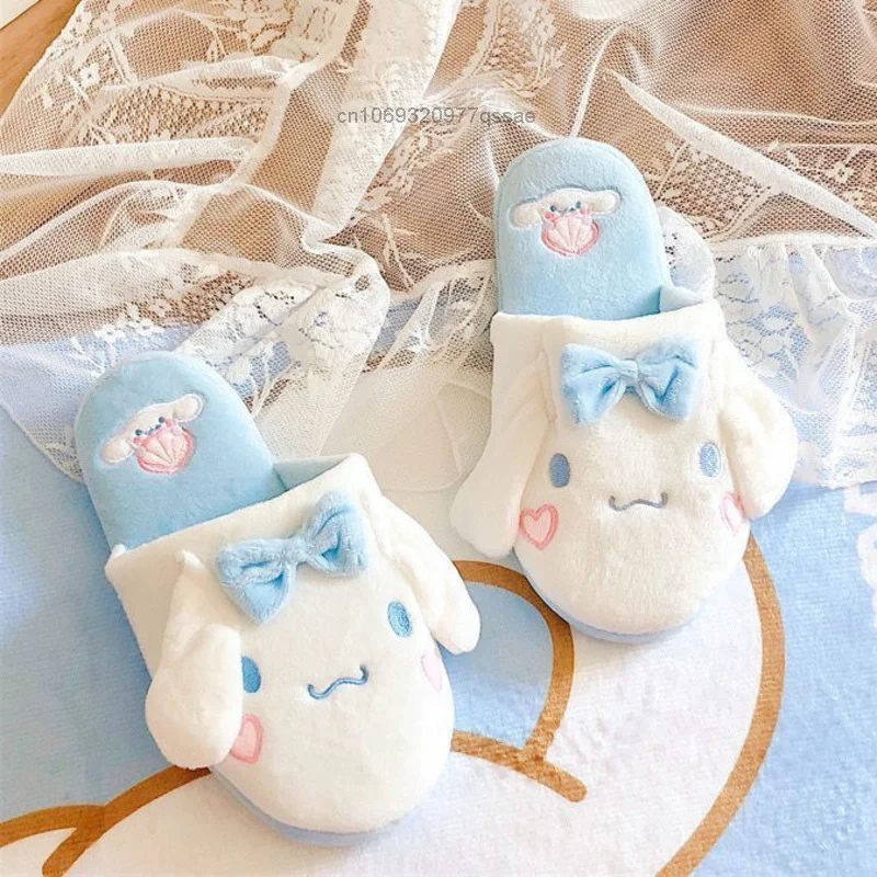 Cinnamoroll pantofole di cotone peluche simpatico cartone animato con grande orecchio Sanrio piccolo cane bianco peluche casa pantofole Casual