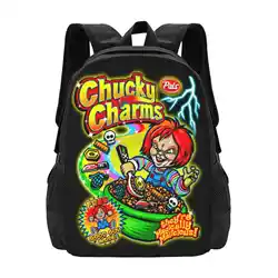 Chucky Charms Horror Cereal Parody Hot Sale Schoolbag Backpack Fashion Bags Childs Play Halloween Lucky Charms Cereal Box