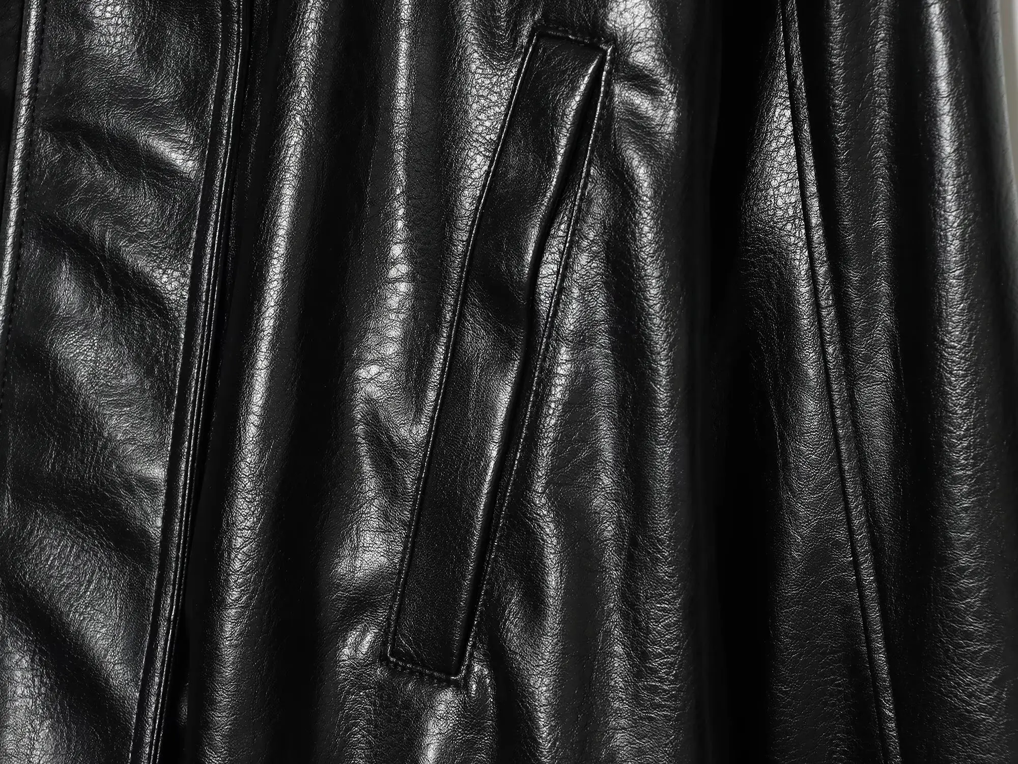BSAY Damen Neue Kunstleder-Bomberjacke mit Stehkragen, Lose Geschnittene Oberbekleidung, Outdoor-Pendlerstil, Herbst-Winter-Freizeitjacke – Detail 8