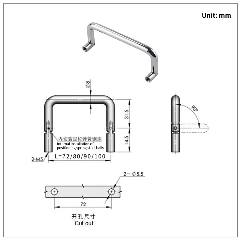 Iron Handle Folding Toolbox Mobile Industrial Equipment Rust Proof Handle Modern Simplicity