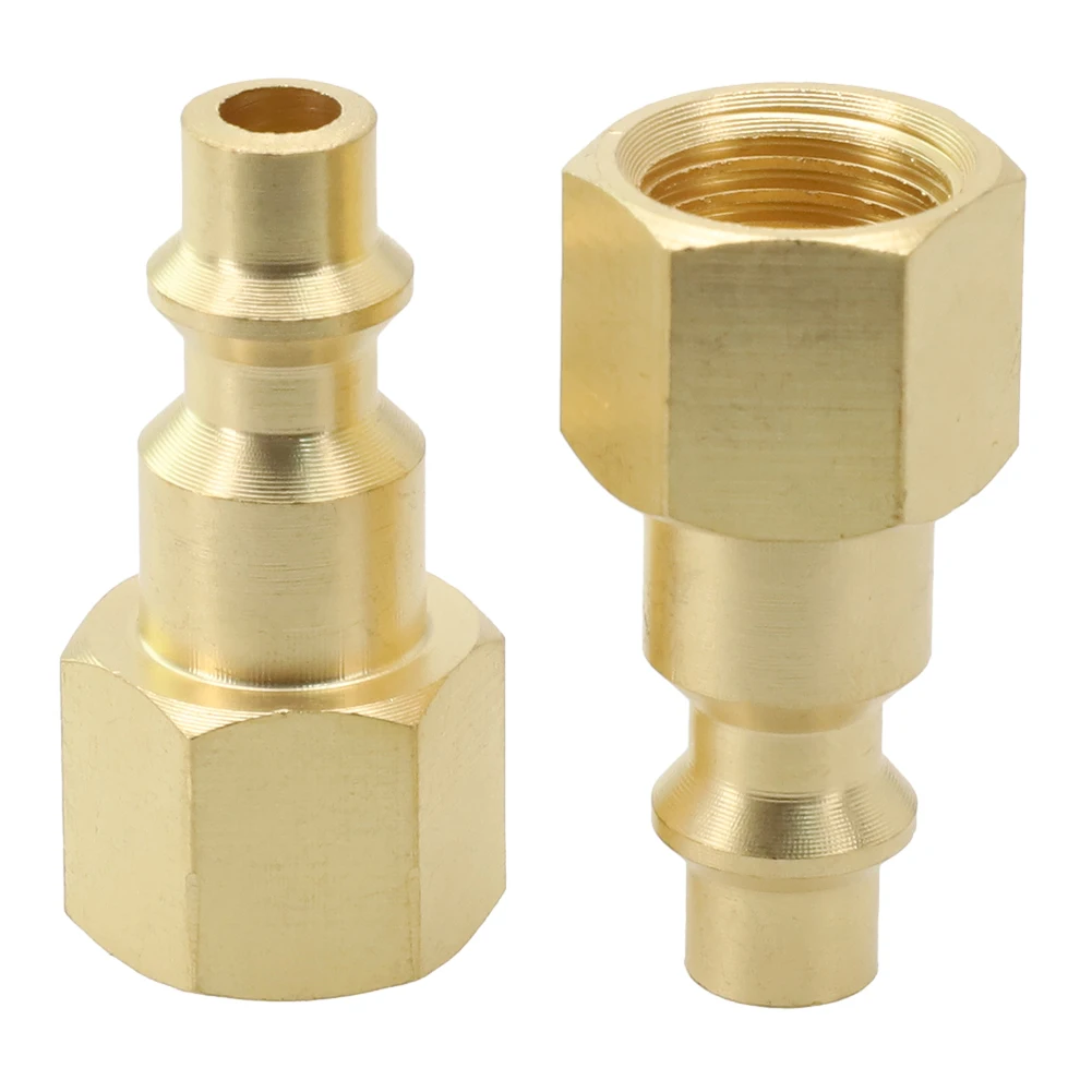 Air Hoses Quick Connector Brass Material Copper Durability Nickel Plated Quick Release Fittings Simple To Use 2pcs