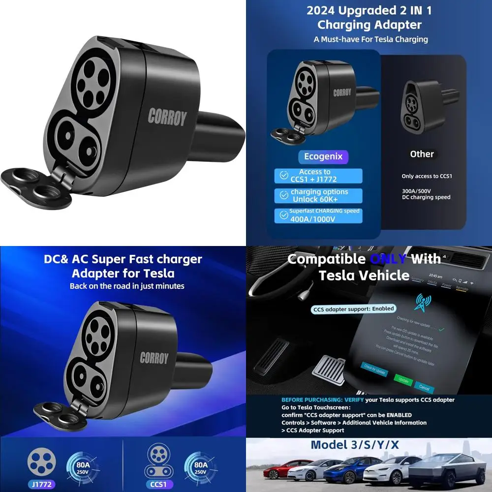 

Upgraded CCS to J1772 Adapter for Cybertruck, SuperFast Charging Accessories, Compatible with Tesla Model 3/Y/S/X