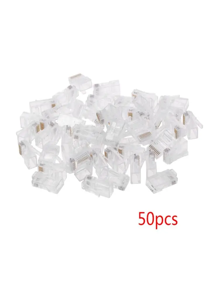 50 sztuk 10P10C RJ45 RJ48 RJ50 Cat5E UTP złącze Ethernet sieć modułowa kryształowa wtyczka 10-Pin złącze kabla sieciowego — zdjęcie produktu 7
