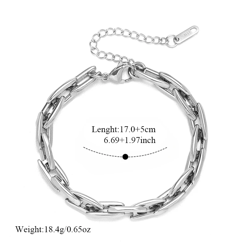 EILIECK 316L Edelstahl Grobkettenhalskette Schickes Mode-Schmuckset für Damen 18K PVD-beschichtet Wasserdichtes Schmuckgeschenk – Detail 7