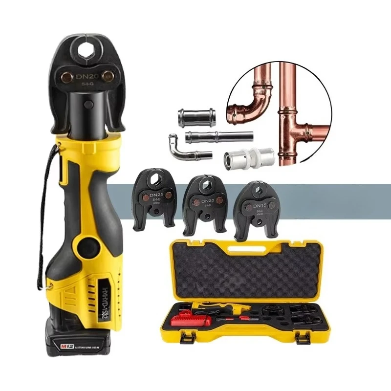 12V Mini Electric HVAC Hydraulic Copper Tube Pipe Crimping Tool Kit DIY Grade PEX Pro Press Pliers Steel Plumb Power Tools 220V