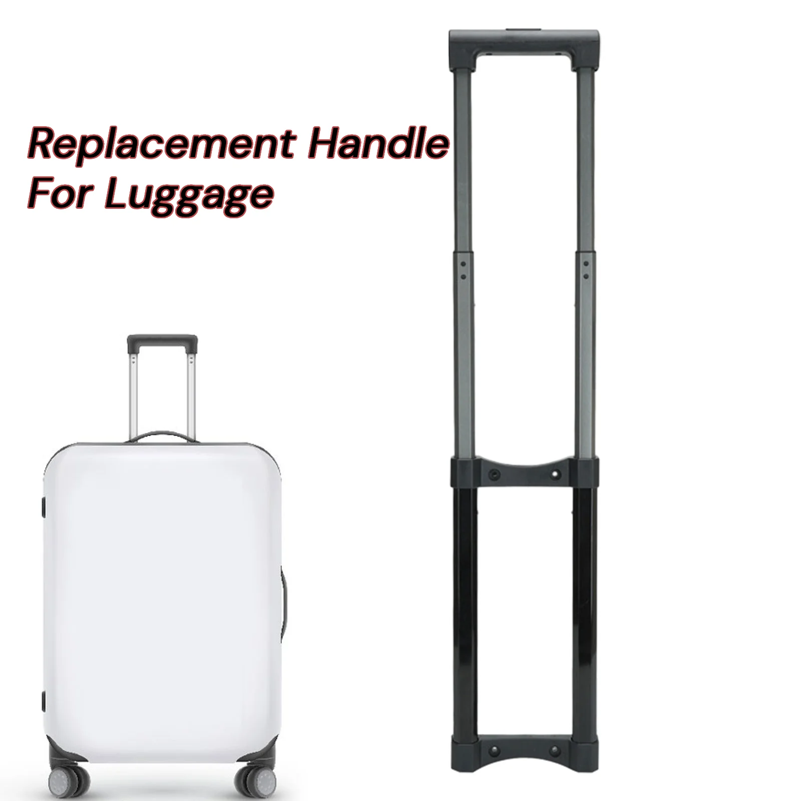 DIY Suitcase Telescopic Handle Spare Parts Stretchable Stylish Black Durable Traveling Accessories Length 82cm Metal Pull Rod