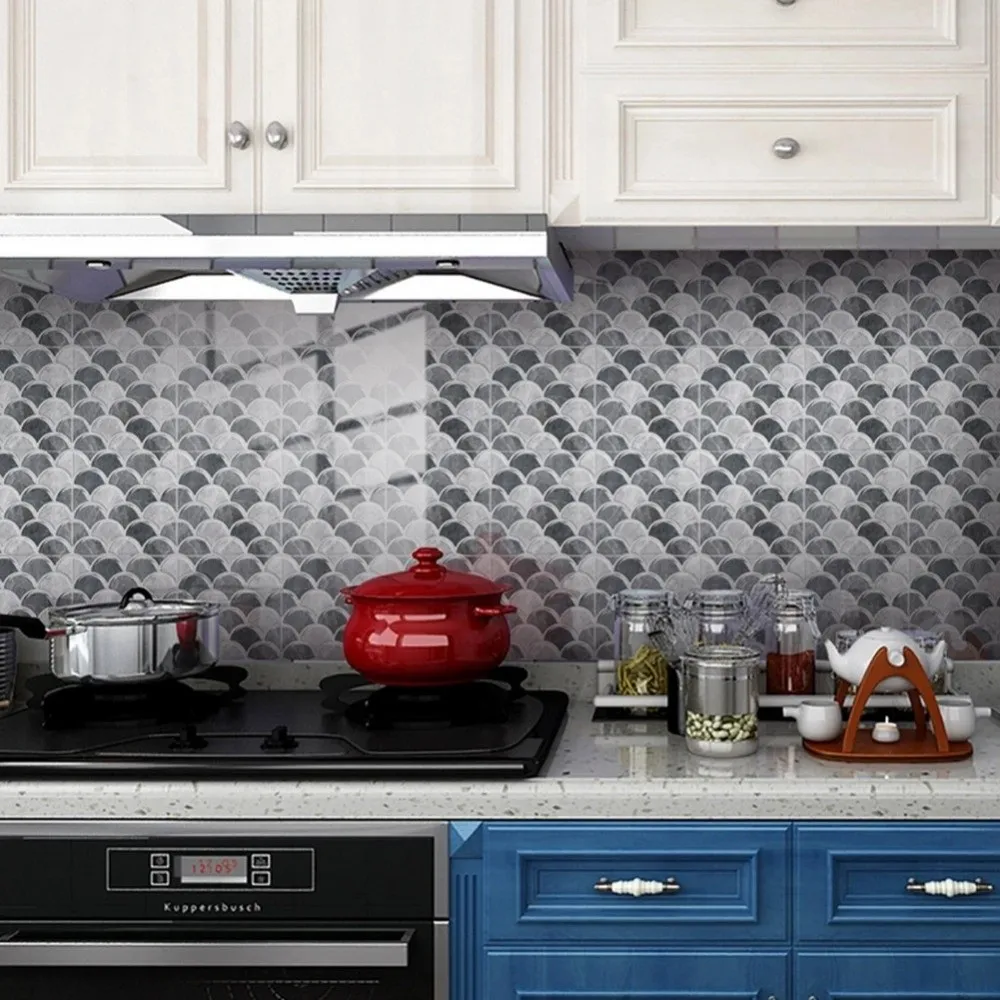 10PCS 15*15cm Tile Stickers PVC Marble Grain 3D Wall Sticker Waterproof Colorful Tile Wall Sticker