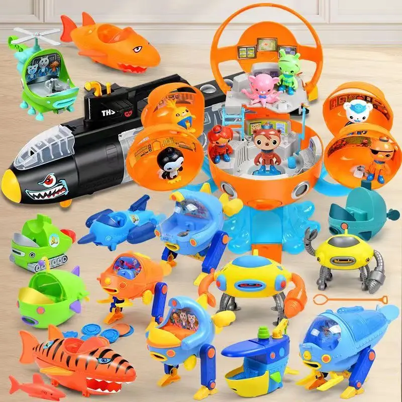 Music Original Octo Pod Play Set Octonauts Toy Boat Vehicles Models Black Submarine with Figures Children Education Best Gift