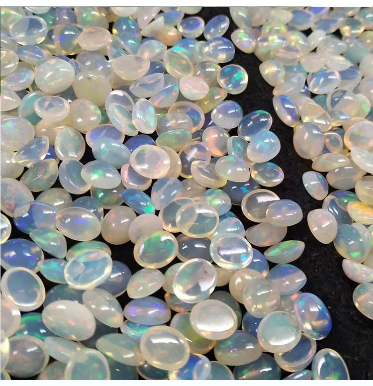 Wholesale 10pcs Natural Genuine Fire Opal 3x4mm Oval Semi-Precious Gemstone Cabochon Ring Face For Jewelry
