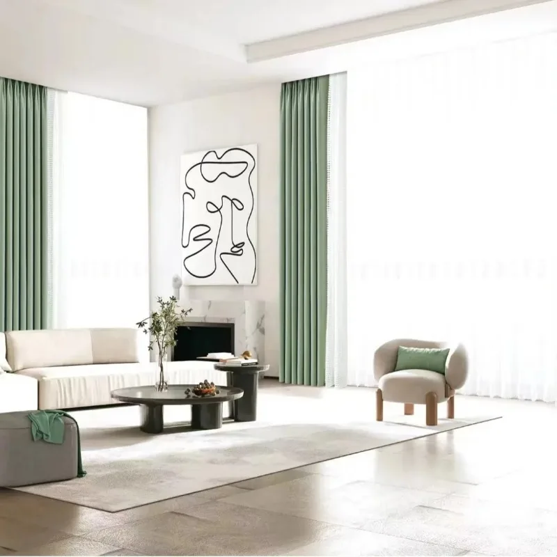 

Chenier Curtains Blackout Thickened Bedroom Curtains for Living Dining Girl Princess Room European Luxury Curtains White Tulle。