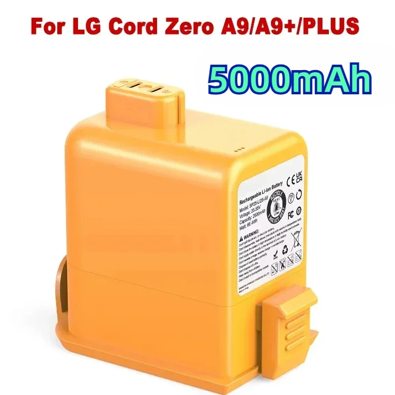 

2024 18650 Сменный аккумулятор для LG Cord Zero A9,A9S,P9, Φ, A9MAX, Φ, A9N,A9M,A9 Plus 25,55 в 5000 мАч