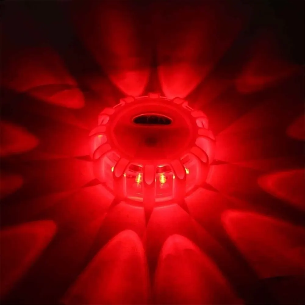 8/12Led Flares Emergency Lights Roadside Safety Beacon Disc Flashing Warning Flare Kit With Magnetic Roadside Warning Flasher