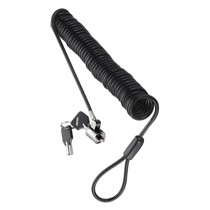 L72A-Laptop Computer Lock Laptop Lock Anti-Theft Lock Universal Retractable Spring Rope Steel Cable Key Computer Lock