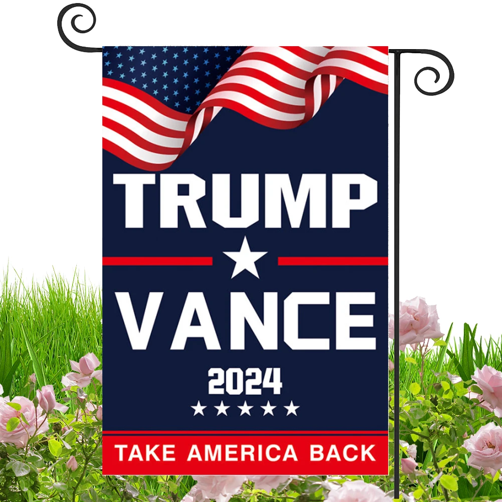 Drapeaux décoratifs double face pour la maison, bannière Trump Vance, drapeau de jardin extérieur, sensation de jardin, 2024, 2024