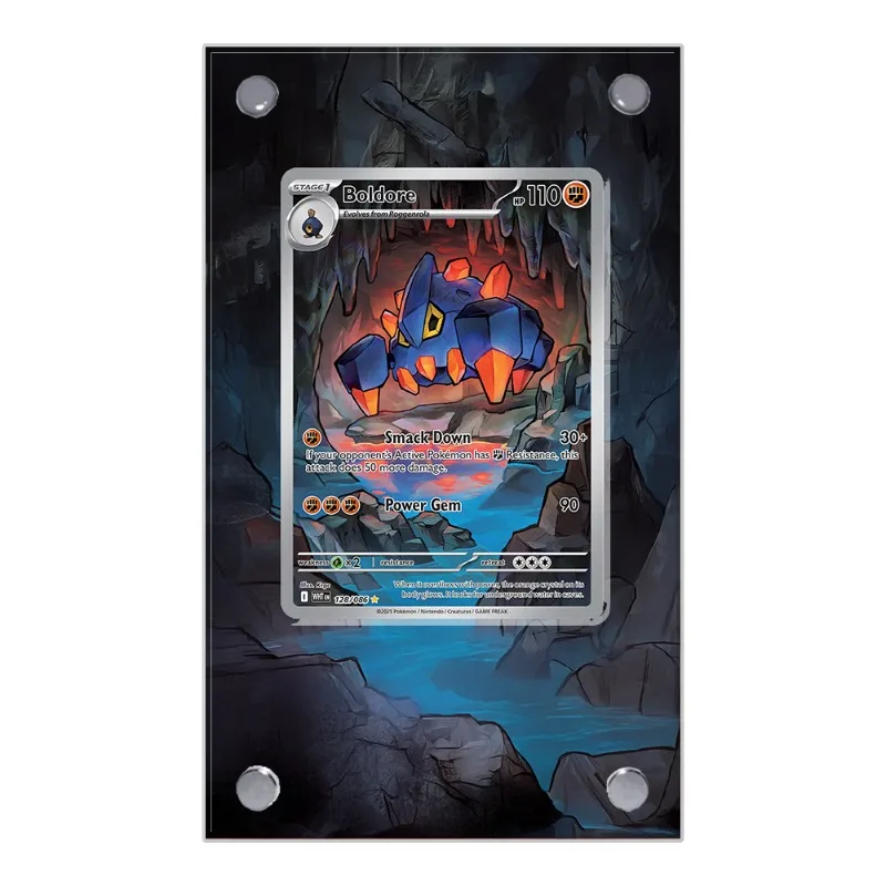 Display for Pokemon Cards PTCG Boldore  Anime Game Collection Expand Gift Self Made Acrylic Protective Case Keychain Toy