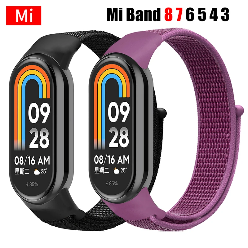 Nylon Loop for xiaomi Mi Band 8 Strap 8 NFC SmartWatch Wristband Correa Replacement sport pulsera for Miband 7 6 5 4 3 Bracelet