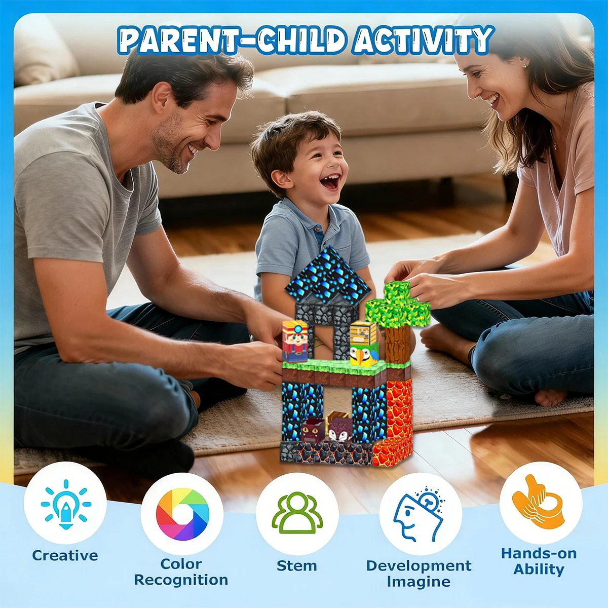 Magnetic Building Block Lava Adventure For Kid Boys Girls Ages 3+ Magnet Cube Set STEM Montessori Sensory Toy Convenient Storage - view 3