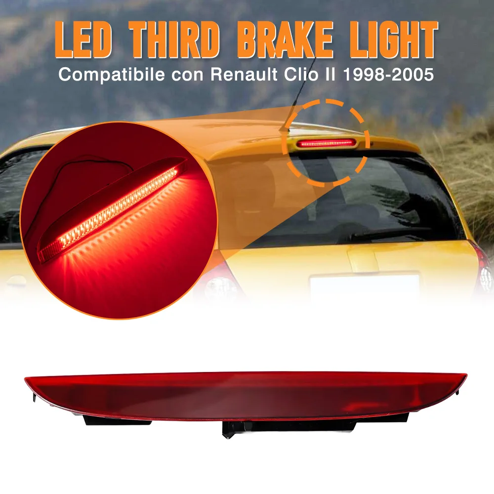 

7700410753 Car High Level LED Third Brake Light Stop Lamp For Renault Clio II 1998 1999 2000 2001 2002 2003 2004 2005