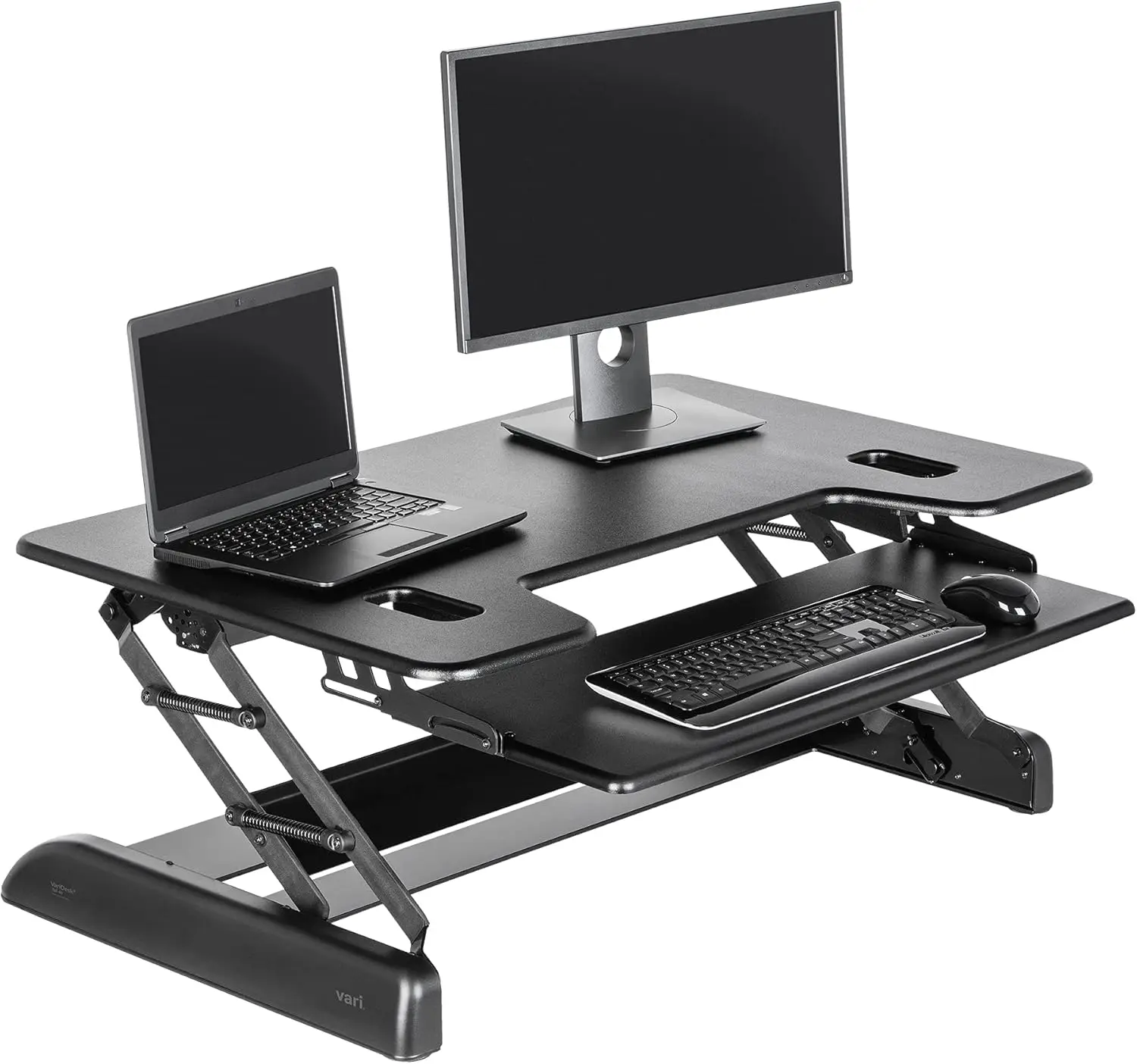 Tall 40-2-Tier Adjustable Standing Desk Converter for Dual Monitors with Keyboard Tray - Home Office Accessory