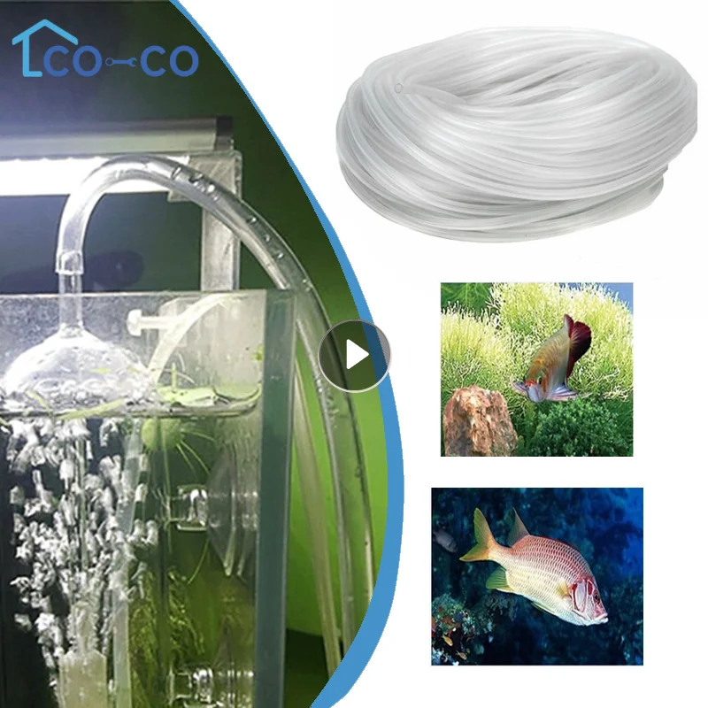 Aquarium Fish Tank Pond Pump 3m/5m Aquarium Oxygen Pump Hose Air Bubble Stone Tube 4*6mm Food Grade Material Tubes Supplies