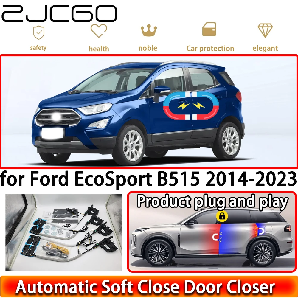 

ZJCGO for Ford EcoSport B515 2014-2023 OEM Soft Close Door Kit Power Closing Latch System Auto Pull Door Easy Close Plug & Play