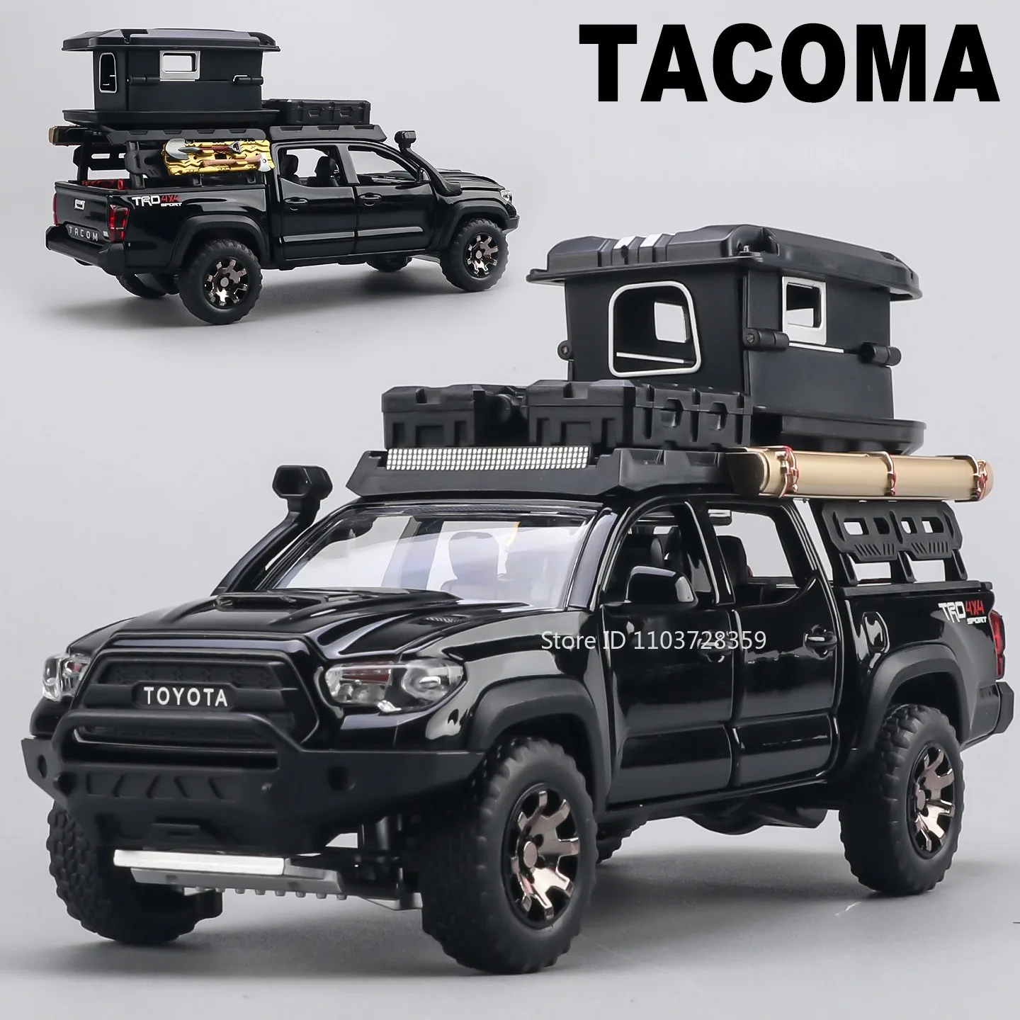 

1:32 Tacoma Defender VAN Off-road Vehicle Model Toys Metal Diecast Sound Light Doors Opened Pull Back Simulation for Boys Gifts