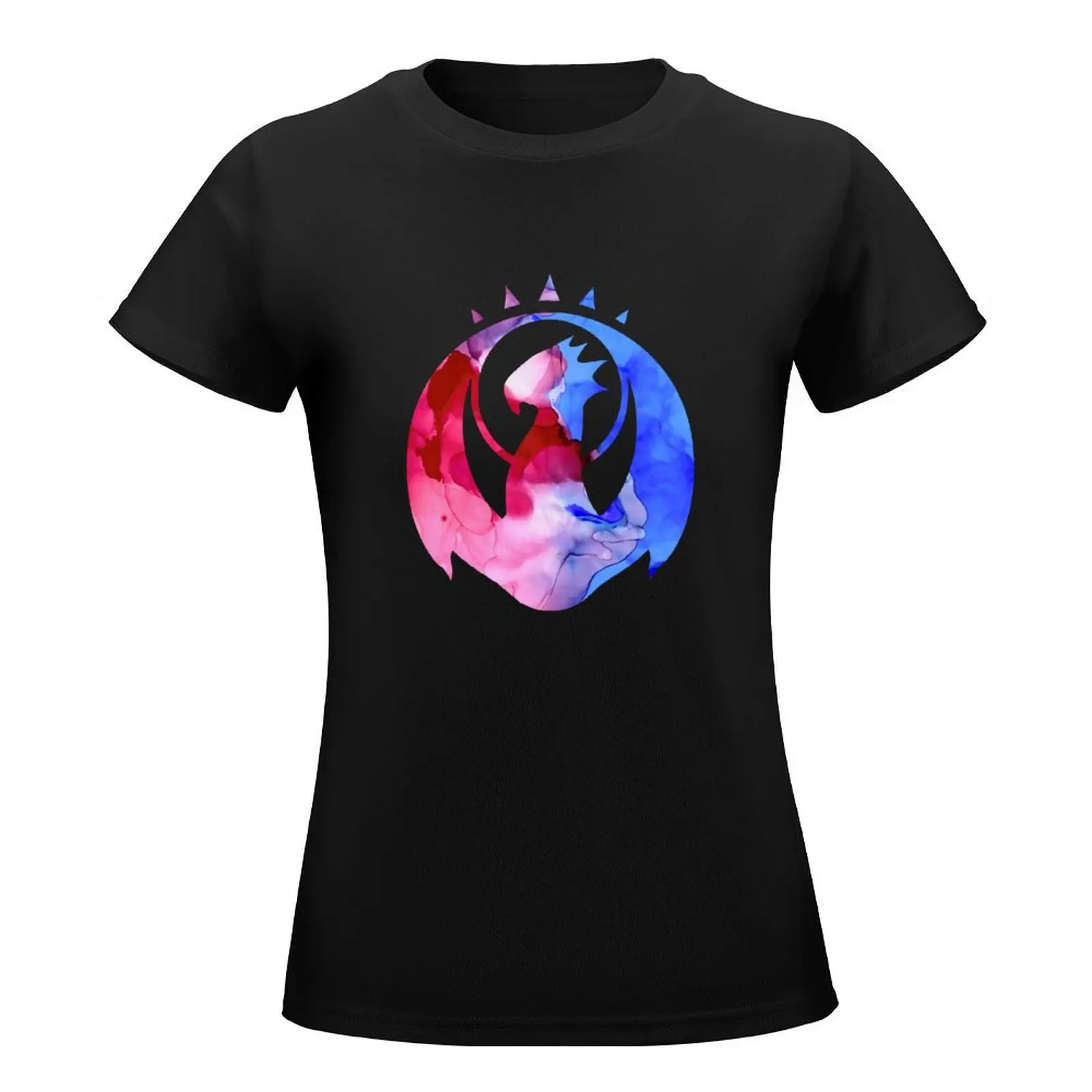 MTG Izzet League Ravnica Guild Insignia Logo Black Background T-Shirt summer top tops t shirts for Women loose fit