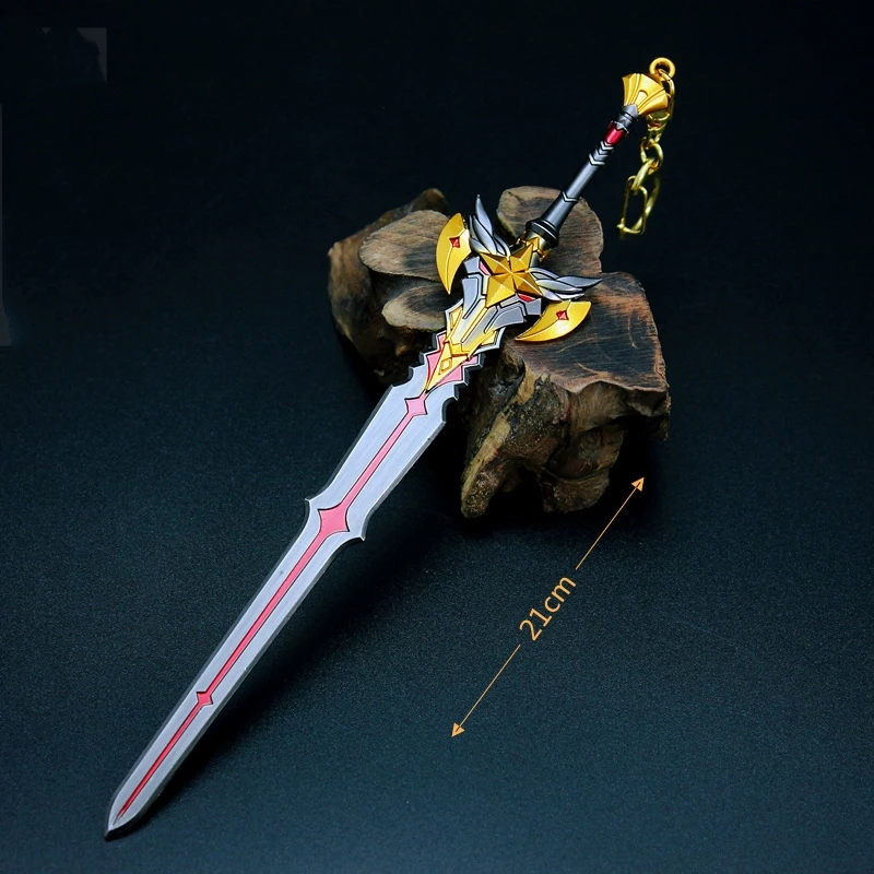 Genshin Impacto Espada Keychain, Armas de liga, Skyward Lâmina Metal Chaveiros, Katana Samurai Jogo, Periféricos, Presentes Toy