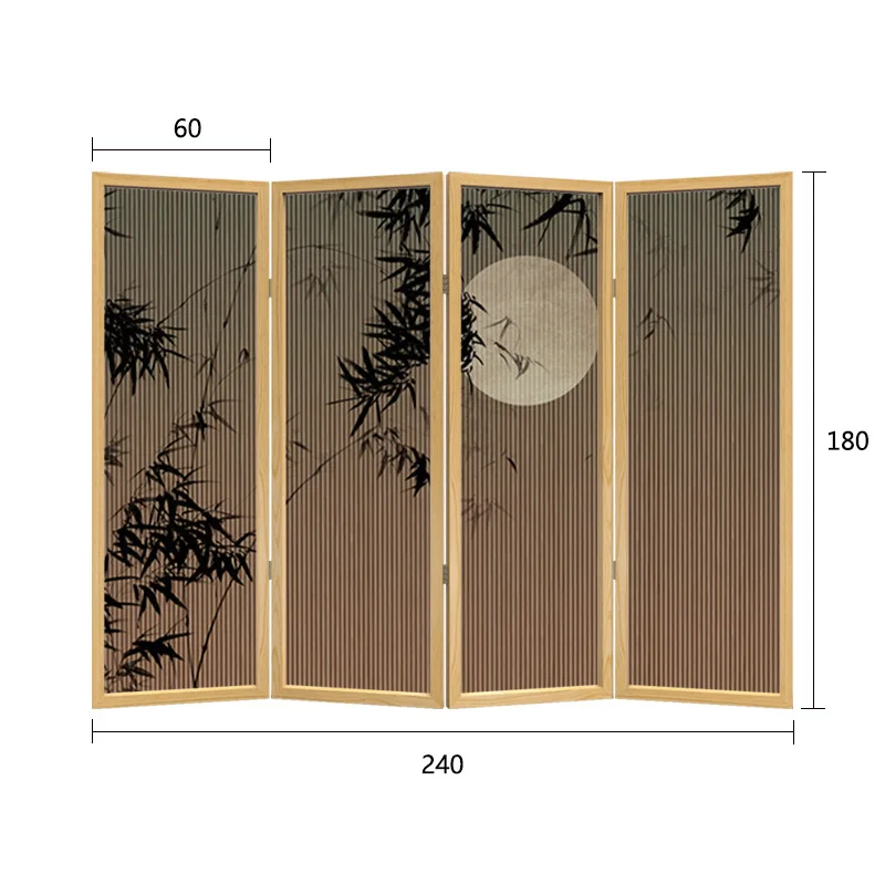 

Partition living room block entrance office decoration hotel folding mobile solid wood folding screen bamboo