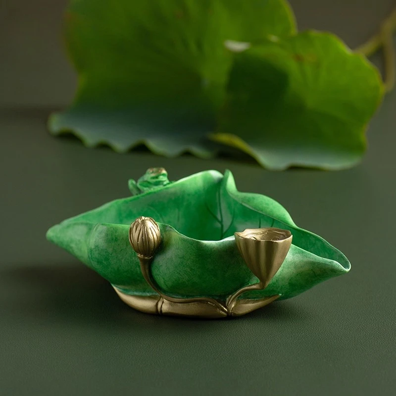Copper Ashtray Decor Moonlight Lotus Office Gift Handcrafted Incense Burner