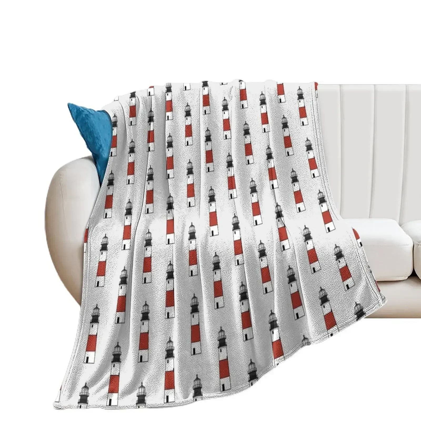 Sankaty Head Lighthouse Throw Blanket Single Bed linens Blankets