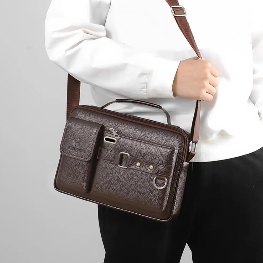 Bolsa Crossbody Multifuncional para Escritório, Multi bolsos úteis resistentes ao desgaste, Saco leve do mensageiro